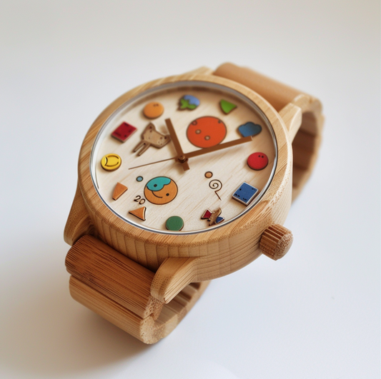 Cartoon Space Adventure Wooden Children's Watch