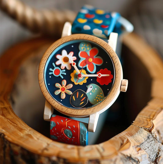 Floral Fantasy Wooden Children's Watch