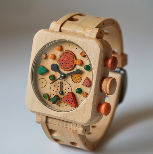 Geometric Shapes Wooden Children's Watch