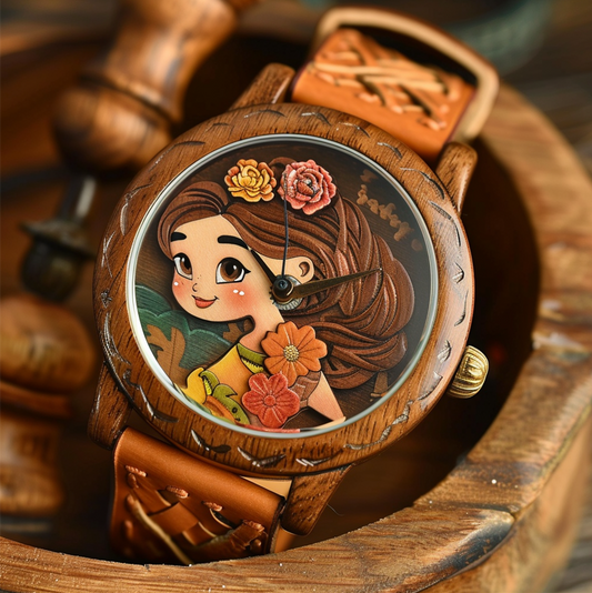 Floral Princess Wooden Children's Watch